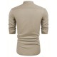 1pc Men'S Casual Crew Neck Long Sleeve Button Down Shirt - Solid Color Rayon/Viscose Blend, Non-Stretch Fabric, Woven Cuban Guayabera Beach Shirt for Spring/Fall, Plus Size 1pc Men'S Casual Crew Neck Long Sleeve Button Down Shirt - Solid Color Rayon/Viscose Blend, Non-Stretch Fabric, Woven Cuban Guayabera Beach Shirt for Spring/Fall, Plus Size