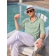 1pc Men'S Casual Crew Neck Long Sleeve Button Down Shirt - Solid Color Rayon/Viscose Blend, Non-Stretch Fabric, Woven Cuban Guayabera Beach Shirt for Spring/Fall, Plus Size 1pc Men'S Casual Crew Neck Long Sleeve Button Down Shirt - Solid Color Rayon/Viscose Blend, Non-Stretch Fabric, Woven Cuban Guayabera Beach Shirt for Spring/Fall, Plus Size