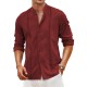 1pc Men'S Casual Crew Neck Long Sleeve Button Down Shirt - Solid Color Rayon/Viscose Blend, Non-Stretch Fabric, Woven Cuban Guayabera Beach Shirt for Spring/Fall, Plus Size 1pc Men'S Casual Crew Neck Long Sleeve Button Down Shirt - Solid Color Rayon/Viscose Blend, Non-Stretch Fabric, Woven Cuban Guayabera Beach Shirt for Spring/Fall, Plus Size