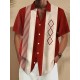 Plus Size Retro Bowling Geometric Graphic Print Short Sleeve Buttons Pocket Men's Shirt Plus Size Retro Bowling Geometric Graphic Print Short Sleeve Buttons Pocket Men's Shirt