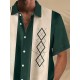 Plus Size Retro Bowling Geometric Graphic Print Short Sleeve Buttons Pocket Men's Shirt Plus Size Retro Bowling Geometric Graphic Print Short Sleeve Buttons Pocket Men's Shirt