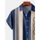 Plus Size Retro Bowling Geometric Graphic Print Short Sleeve Buttons Pocket Men's Shirt Plus Size Retro Bowling Geometric Graphic Print Short Sleeve Buttons Pocket Men's Shirt