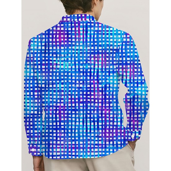 Men's Boho Chic Plus Size Floral Print Shirt - Polyester & Elastane Blend, Non-Stretch Fabric, Pockets, Perfect for Spring/Fall, PLUS SIZE Men's Boho Chic Plus Size Floral Print Shirt - Polyester & Elastane Blend, Non-Stretch Fabric, Pockets, Perfect for Spring/Fall, PLUS SIZE