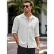 Men'S Long Sleeve Casual Button-Down Shirt - Solid Color, Non-Stretch Knit Fabric, Regular Fit, Wrinkle Free Polyester Shirt for Adult Men - Spring/Fall Basics with Button Details, Plus Size Men'S Long Sleeve Casual Button-Down Shirt - Solid Color, Non-Stretch Knit Fabric, Regular Fit, Wrinkle Free Polyester Shirt for Adult Men - Spring/Fall Basics with Button Details, Plus Size