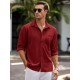 Men'S Long Sleeve Casual Button-Down Shirt - Solid Color, Non-Stretch Knit Fabric, Regular Fit, Wrinkle Free Polyester Shirt for Adult Men - Spring/Fall Basics with Button Details, Plus Size Men'S Long Sleeve Casual Button-Down Shirt - Solid Color, Non-Stretch Knit Fabric, Regular Fit, Wrinkle Free Polyester Shirt for Adult Men - Spring/Fall Basics with Button Details, Plus Size
