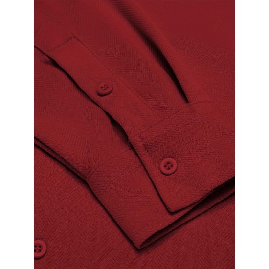 Men'S Long Sleeve Casual Button-Down Shirt - Solid Color, Non-Stretch Knit Fabric, Regular Fit, Wrinkle Free Polyester Shirt for Adult Men - Spring/Fall Basics with Button Details, Plus Size Men'S Long Sleeve Casual Button-Down Shirt - Solid Color, Non-Stretch Knit Fabric, Regular Fit, Wrinkle Free Polyester Shirt for Adult Men - Spring/Fall Basics with Button Details, Plus Size