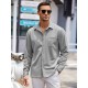 Men'S Long Sleeve Casual Button-Down Shirt - Solid Color, Non-Stretch Knit Fabric, Regular Fit, Wrinkle Free Polyester Shirt for Adult Men - Spring/Fall Basics with Button Details, Plus Size Men'S Long Sleeve Casual Button-Down Shirt - Solid Color, Non-Stretch Knit Fabric, Regular Fit, Wrinkle Free Polyester Shirt for Adult Men - Spring/Fall Basics with Button Details, Plus Size
