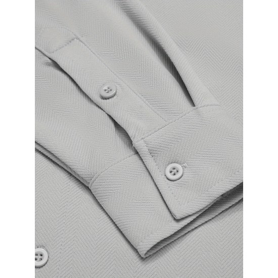 Men'S Long Sleeve Casual Button-Down Shirt - Solid Color, Non-Stretch Knit Fabric, Regular Fit, Wrinkle Free Polyester Shirt for Adult Men - Spring/Fall Basics with Button Details, Plus Size Men'S Long Sleeve Casual Button-Down Shirt - Solid Color, Non-Stretch Knit Fabric, Regular Fit, Wrinkle Free Polyester Shirt for Adult Men - Spring/Fall Basics with Button Details, Plus Size