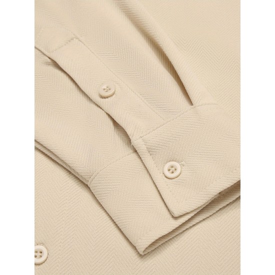 Men'S Long Sleeve Casual Button-Down Shirt - Solid Color, Non-Stretch Knit Fabric, Regular Fit, Wrinkle Free Polyester Shirt for Adult Men - Spring/Fall Basics with Button Details, Plus Size Men'S Long Sleeve Casual Button-Down Shirt - Solid Color, Non-Stretch Knit Fabric, Regular Fit, Wrinkle Free Polyester Shirt for Adult Men - Spring/Fall Basics with Button Details, Plus Size