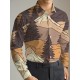 1pc Boho Style Men'S Plus Size Casual Button-Down Shirt with Pockets, Polyester Printed Fabric, Regular Fit, Non-Stretch, Spring/Autumn Collection 1pc Boho Style Men'S Plus Size Casual Button-Down Shirt with Pockets, Polyester Printed Fabric, Regular Fit, Non-Stretch, Spring/Autumn Collection