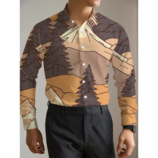 1pc Boho Style Men'S Plus Size Casual Button-Down Shirt with Pockets, Polyester Printed Fabric, Regular Fit, Non-Stretch, Spring/Autumn Collection 1pc Boho Style Men'S Plus Size Casual Button-Down Shirt with Pockets, Polyester Printed Fabric, Regular Fit, Non-Stretch, Spring/Autumn Collection