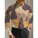 1pc Boho Style Men'S Plus Size Casual Button-Down Shirt with Pockets, Polyester Printed Fabric, Regular Fit, Non-Stretch, Spring/Autumn Collection 1pc Boho Style Men'S Plus Size Casual Button-Down Shirt with Pockets, Polyester Printed Fabric, Regular Fit, Non-Stretch, Spring/Autumn Collection
