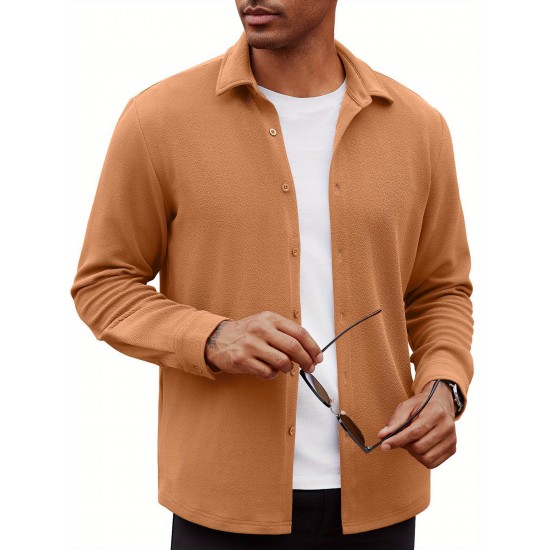 Men'S Overshirt Shacket Jacket Mens Textured Button Down Long Sleeve Shirts Fashion Jacket, Plus Size Men'S Overshirt Shacket Jacket Mens Textured Button Down Long Sleeve Shirts Fashion Jacket, Plus Size
