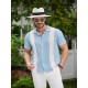1pc Men'S Casual Knit Polo Shirt - Polyester Short Sleeve Lapel Collar, Slight Stretch Solid Color, Button Down Beach Top for Spring/Summer/Fall, Plus Size 1pc Men'S Casual Knit Polo Shirt - Polyester Short Sleeve Lapel Collar, Slight Stretch Solid Color, Button Down Beach Top for Spring/Summer/Fall, Plus Size