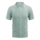 1pc Men'S Casual Knit Polo Shirt - Polyester Short Sleeve Lapel Collar, Slight Stretch Solid Color, Button Down Beach Top for Spring/Summer/Fall, Plus Size 1pc Men'S Casual Knit Polo Shirt - Polyester Short Sleeve Lapel Collar, Slight Stretch Solid Color, Button Down Beach Top for Spring/Summer/Fall, Plus Size