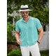 1pc Men'S Casual Knit Polo Shirt - Polyester Short Sleeve Lapel Collar, Slight Stretch Solid Color, Button Down Beach Top for Spring/Summer/Fall, Plus Size 1pc Men'S Casual Knit Polo Shirt - Polyester Short Sleeve Lapel Collar, Slight Stretch Solid Color, Button Down Beach Top for Spring/Summer/Fall, Plus Size