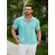 1pc Men'S Casual Knit Polo Shirt - Polyester Short Sleeve Lapel Collar, Slight Stretch Solid Color, Button Down Beach Top for Spring/Summer/Fall, Plus Size 1pc Men'S Casual Knit Polo Shirt - Polyester Short Sleeve Lapel Collar, Slight Stretch Solid Color, Button Down Beach Top for Spring/Summer/Fall, Plus Size