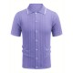 1pc Men'S Casual Knit Polo Shirt - Polyester Short Sleeve Lapel Collar, Slight Stretch Solid Color, Button Down Beach Top for Spring/Summer/Fall, Plus Size 1pc Men'S Casual Knit Polo Shirt - Polyester Short Sleeve Lapel Collar, Slight Stretch Solid Color, Button Down Beach Top for Spring/Summer/Fall, Plus Size