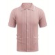 1pc Men'S Casual Knit Polo Shirt - Polyester Short Sleeve Lapel Collar, Slight Stretch Solid Color, Button Down Beach Top for Spring/Summer/Fall, Plus Size 1pc Men'S Casual Knit Polo Shirt - Polyester Short Sleeve Lapel Collar, Slight Stretch Solid Color, Button Down Beach Top for Spring/Summer/Fall, Plus Size