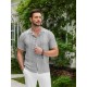 1pc Men'S Casual Knit Polo Shirt - Polyester Short Sleeve Lapel Collar, Slight Stretch Solid Color, Button Down Beach Top for Spring/Summer/Fall, Plus Size 1pc Men'S Casual Knit Polo Shirt - Polyester Short Sleeve Lapel Collar, Slight Stretch Solid Color, Button Down Beach Top for Spring/Summer/Fall, Plus Size