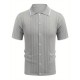 1pc Men'S Casual Knit Polo Shirt - Polyester Short Sleeve Lapel Collar, Slight Stretch Solid Color, Button Down Beach Top for Spring/Summer/Fall, Plus Size 1pc Men'S Casual Knit Polo Shirt - Polyester Short Sleeve Lapel Collar, Slight Stretch Solid Color, Button Down Beach Top for Spring/Summer/Fall, Plus Size