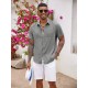 Men's Short Sleeve Casual Shirts Summer Beach Shirts Button Down Shirts Vacation Wedding Shirts with Pocket Men's Short Sleeve Casual Shirts Summer Beach Shirts Button Down Shirts Vacation Wedding Shirts with Pocket
