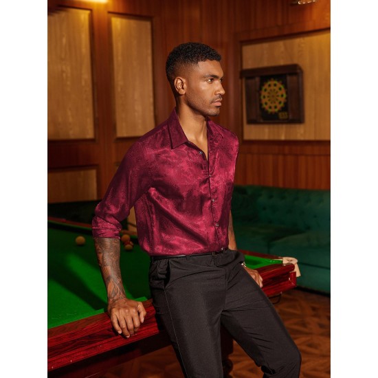 Men's Long Sleeve Paisley Button Down Shirts Floral Print Shirt For Wedding Party Prom Men's Long Sleeve Paisley Button Down Shirts Floral Print Shirt For Wedding Party Prom