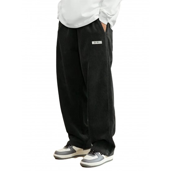 Men's Casual Loose Fit Corduroy Sweatpants, Lightweight Comfy Pants For Sport And Casual Wear, Outdoor Cloth Men's Casual Loose Fit Corduroy Sweatpants, Lightweight Comfy Pants For Sport And Casual Wear, Outdoor Cloth