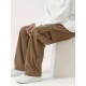 Men's Casual Cargo Pants with Drawstring Waist - Stretch Corduroy, Flap Pockets for Outdoor & Work Men's Casual Cargo Pants with Drawstring Waist - Stretch Corduroy, Flap Pockets for Outdoor & Work