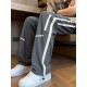 Men's Ice Silk Cool Quality Casual Pants With Elastic Waist, Trendy Versatile Striped Trousers Men's Ice Silk Cool Quality Casual Pants With Elastic Waist, Trendy Versatile Striped Trousers