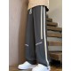 Men's Ice Silk Cool Quality Casual Pants With Elastic Waist, Trendy Versatile Striped Trousers Men's Ice Silk Cool Quality Casual Pants With Elastic Waist, Trendy Versatile Striped Trousers