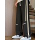 Men's Ice Silk Cool Quality Casual Pants With Elastic Waist, Trendy Versatile Striped Trousers Men's Ice Silk Cool Quality Casual Pants With Elastic Waist, Trendy Versatile Striped Trousers