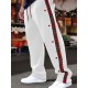 1pc Men'S Casual Wide-Leg Sweatpants with Geometric Plaid Panels, Elastic Waistband with Drawstrings, Pockets, Knit Polyester Fabric, Slight Stretch, All-Season Comfort Fit Trousers 1pc Men'S Casual Wide-Leg Sweatpants with Geometric Plaid Panels, Elastic Waistband with Drawstrings, Pockets, Knit Polyester Fabric, Slight Stretch, All-Season Comfort Fit Trousers
