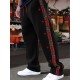 1pc Men'S Casual Wide-Leg Sweatpants with Geometric Plaid Panels, Elastic Waistband with Drawstrings, Pockets, Knit Polyester Fabric, Slight Stretch, All-Season Comfort Fit Trousers 1pc Men'S Casual Wide-Leg Sweatpants with Geometric Plaid Panels, Elastic Waistband with Drawstrings, Pockets, Knit Polyester Fabric, Slight Stretch, All-Season Comfort Fit Trousers