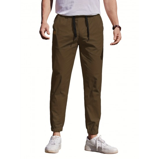 Mens Comfy Stretch Joggers - Elastic Drawstring Waist, Chino Cargo Pockets, Hiking Outdoor Track Sweatpants for Casual Daily Wear - Breathable, Soft, Quick-Drying Fabric Mens Comfy Stretch Joggers - Elastic Drawstring Waist, Chino Cargo Pockets, Hiking Outdoor Track Sweatpants for Casual Daily Wear - Breathable, Soft, Quick-Drying Fabric