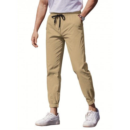 Mens Comfy Stretch Joggers - Elastic Drawstring Waist, Chino Cargo Pockets, Hiking Outdoor Track Sweatpants for Casual Daily Wear - Breathable, Soft, Quick-Drying Fabric Mens Comfy Stretch Joggers - Elastic Drawstring Waist, Chino Cargo Pockets, Hiking Outdoor Track Sweatpants for Casual Daily Wear - Breathable, Soft, Quick-Drying Fabric