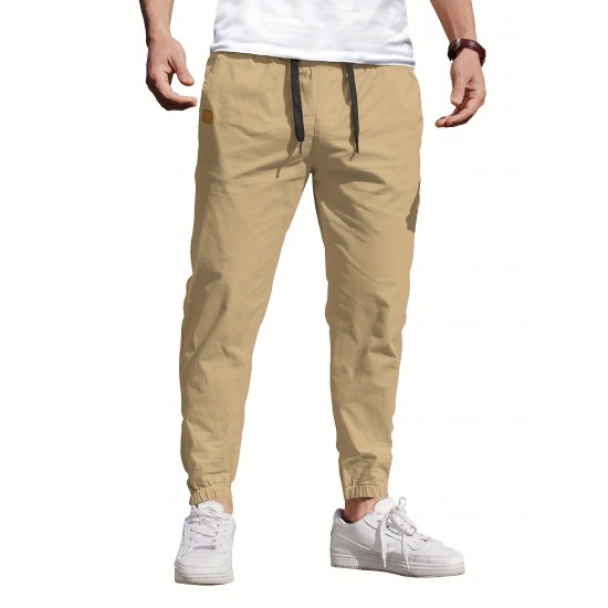 Mens Comfy Stretch Joggers - Elastic Drawstring Waist, Chino Cargo Pockets, Hiking Outdoor Track Sweatpants for Casual Daily Wear - Breathable, Soft, Quick-Drying Fabric Mens Comfy Stretch Joggers - Elastic Drawstring Waist, Chino Cargo Pockets, Hiking Outdoor Track Sweatpants for Casual Daily Wear - Breathable, Soft, Quick-Drying Fabric