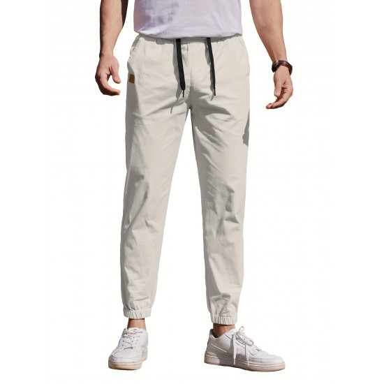 Mens Comfy Stretch Joggers - Elastic Drawstring Waist, Chino Cargo Pockets, Hiking Outdoor Track Sweatpants for Casual Daily Wear - Breathable, Soft, Quick-Drying Fabric Mens Comfy Stretch Joggers - Elastic Drawstring Waist, Chino Cargo Pockets, Hiking Outdoor Track Sweatpants for Casual Daily Wear - Breathable, Soft, Quick-Drying Fabric