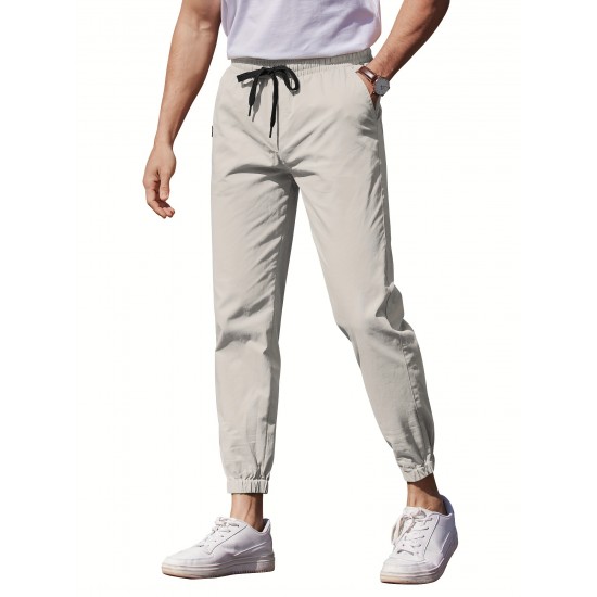 Mens Comfy Stretch Joggers - Elastic Drawstring Waist, Chino Cargo Pockets, Hiking Outdoor Track Sweatpants for Casual Daily Wear - Breathable, Soft, Quick-Drying Fabric Mens Comfy Stretch Joggers - Elastic Drawstring Waist, Chino Cargo Pockets, Hiking Outdoor Track Sweatpants for Casual Daily Wear - Breathable, Soft, Quick-Drying Fabric