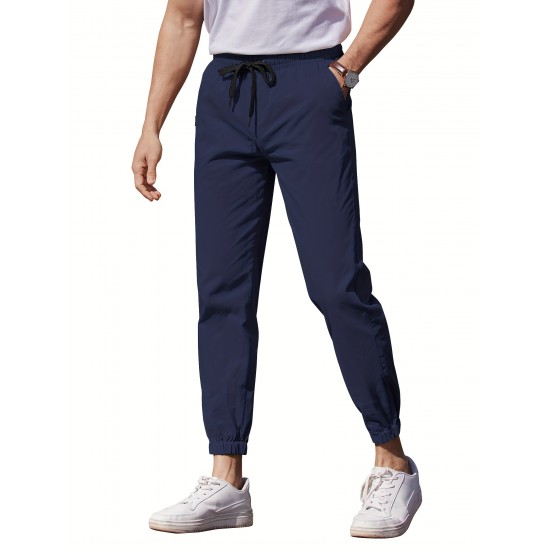 Mens Comfy Stretch Joggers - Elastic Drawstring Waist, Chino Cargo Pockets, Hiking Outdoor Track Sweatpants for Casual Daily Wear - Breathable, Soft, Quick-Drying Fabric Mens Comfy Stretch Joggers - Elastic Drawstring Waist, Chino Cargo Pockets, Hiking Outdoor Track Sweatpants for Casual Daily Wear - Breathable, Soft, Quick-Drying Fabric