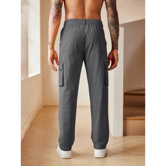 Men's Casual Cargo Pants Relaxed Fit Elastic Waist Work Pant Athletic Jogger Sweatpants with Multi Pockets Men's Casual Cargo Pants Relaxed Fit Elastic Waist Work Pant Athletic Jogger Sweatpants with Multi Pockets