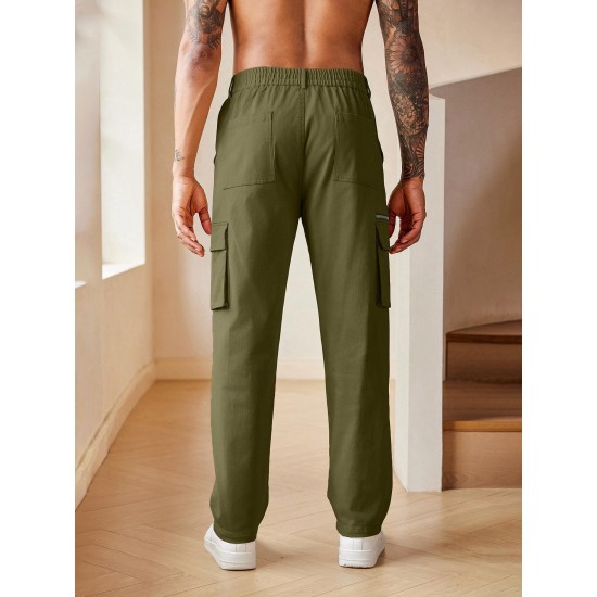Men's Casual Cargo Pants Relaxed Fit Elastic Waist Work Pant Athletic Jogger Sweatpants with Multi Pockets Men's Casual Cargo Pants Relaxed Fit Elastic Waist Work Pant Athletic Jogger Sweatpants with Multi Pockets
