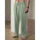 Men'S Casual Linen-Style Pants, Polyester, Loose Fit, Solid Color, Slight Stretch, with Drawstring Waist, for All-Season Weekend Casual Wear Men'S Casual Linen-Style Pants, Polyester, Loose Fit, Solid Color, Slight Stretch, with Drawstring Waist, for All-Season Weekend Casual Wear