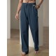 Men'S Casual Linen-Style Pants, Polyester, Loose Fit, Solid Color, Slight Stretch, with Drawstring Waist, for All-Season Weekend Casual Wear Men'S Casual Linen-Style Pants, Polyester, Loose Fit, Solid Color, Slight Stretch, with Drawstring Waist, for All-Season Weekend Casual Wear