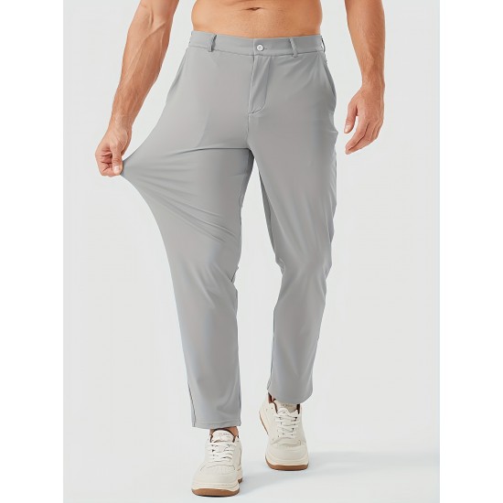 1pc ZUTY Men'S Golf Pants - Solid Color Nylon Sports Style, Skinny Fit, Medium Stretch with 5 Pockets, 4-Way Stretch Fabric, Regular Length, Casual Scene, Suitable for Fall/Winter, Ideal for Golf, Workout, and Athletic Activities 1pc ZUTY Men'S Golf Pants - Solid Color Nylon Sports Style, Skinny Fit, Medium Stretch with 5 Pockets, 4-Way Stretch Fabric, Regular Length, Casual Scene, Suitable for Fall/Winter, Ideal for Golf, Workout, and Athletic Activities