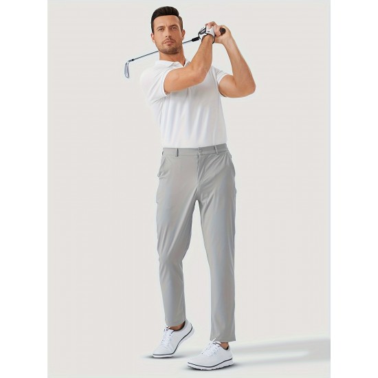 1pc ZUTY Men'S Golf Pants - Solid Color Nylon Sports Style, Skinny Fit, Medium Stretch with 5 Pockets, 4-Way Stretch Fabric, Regular Length, Casual Scene, Suitable for Fall/Winter, Ideal for Golf, Workout, and Athletic Activities 1pc ZUTY Men'S Golf Pants - Solid Color Nylon Sports Style, Skinny Fit, Medium Stretch with 5 Pockets, 4-Way Stretch Fabric, Regular Length, Casual Scene, Suitable for Fall/Winter, Ideal for Golf, Workout, and Athletic Activities