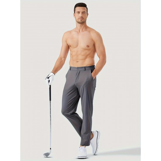 1pc ZUTY Men'S Golf Pants - Solid Color Nylon Sports Style, Skinny Fit, Medium Stretch with 5 Pockets, 4-Way Stretch Fabric, Regular Length, Casual Scene, Suitable for Fall/Winter, Ideal for Golf, Workout, and Athletic Activities 1pc ZUTY Men'S Golf Pants - Solid Color Nylon Sports Style, Skinny Fit, Medium Stretch with 5 Pockets, 4-Way Stretch Fabric, Regular Length, Casual Scene, Suitable for Fall/Winter, Ideal for Golf, Workout, and Athletic Activities