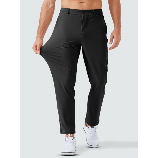 1pc ZUTY Men'S Golf Pants - Solid Color Nylon Sports Style, Skinny Fit, Medium Stretch with 5 Pockets, 4-Way Stretch Fabric, Regular Length, Casual Scene, Suitable for Fall/Winter, Ideal for Golf, Workout, and Athletic Activities 1pc ZUTY Men'S Golf Pants - Solid Color Nylon Sports Style, Skinny Fit, Medium Stretch with 5 Pockets, 4-Way Stretch Fabric, Regular Length, Casual Scene, Suitable for Fall/Winter, Ideal for Golf, Workout, and Athletic Activities