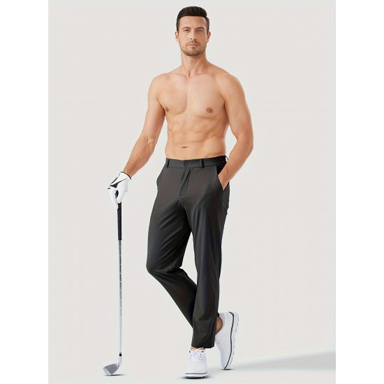 1pc ZUTY Men'S Golf Pants - Solid Color Nylon Sports Style, Skinny Fit, Medium Stretch with 5 Pockets, 4-Way Stretch Fabric, Regular Length, Casual Scene, Suitable for Fall/Winter, Ideal for Golf, Workout, and Athletic Activities 1pc ZUTY Men'S Golf Pants - Solid Color Nylon Sports Style, Skinny Fit, Medium Stretch with 5 Pockets, 4-Way Stretch Fabric, Regular Length, Casual Scene, Suitable for Fall/Winter, Ideal for Golf, Workout, and Athletic Activities