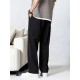 Summer Wear Men's Solid Color Slacks with Drawstring and Pockets Summer Wear Men's Solid Color Slacks with Drawstring and Pockets